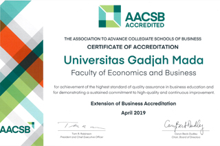 AACSB Certificate, 2019