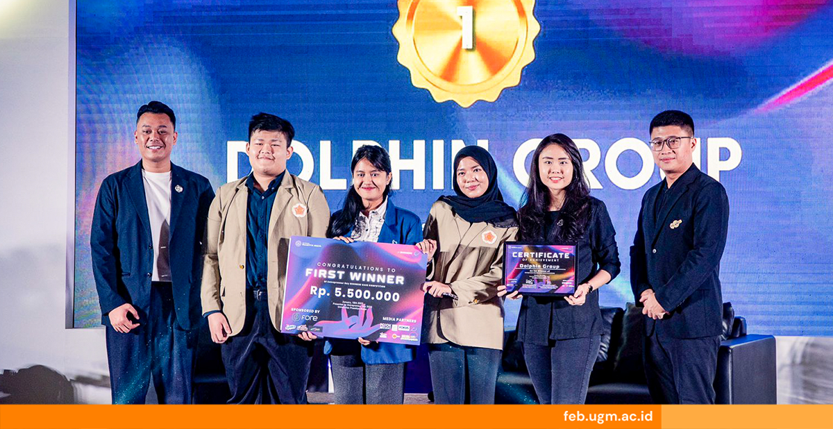 Mahasiswa Fakultas Ekonomika dan Bisnis UGM Juara 1 Entrepreneur Day Business Case Competition yang diselenggarakan Universitas Prasetya Mulya