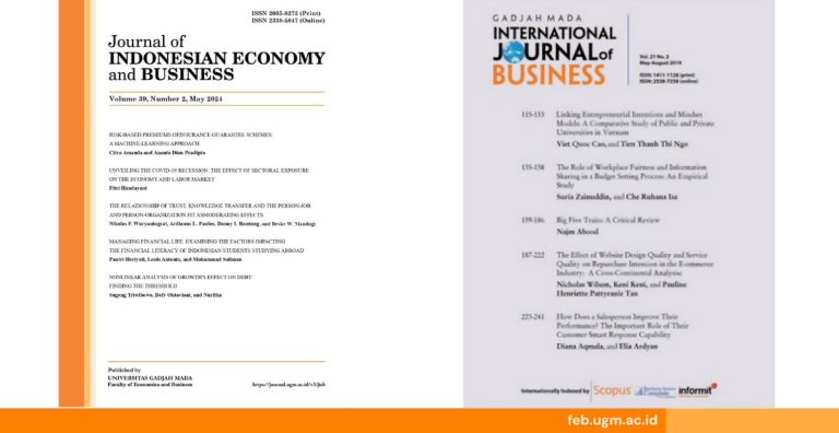 Jurnal Ilmiah Journal of Indonesian Economy and Business FEB UGM ...